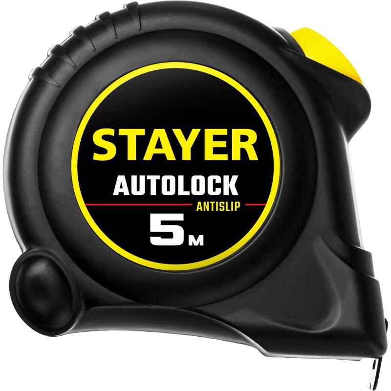 Рулетка с автостопом STAYER  AutoLock 5м х 19мм (2-34126-05-19)