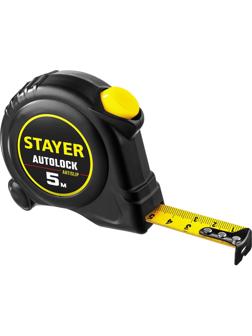 Рулетка с автостопом STAYER  AutoLock 5м х 19мм (2-34126-05-19)