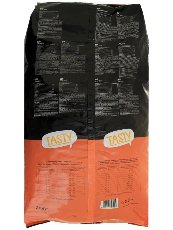 Сухой корм Tasty для взрослых собак, говядина, 15 кг