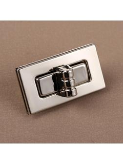 Застёжка для сумки, 4,4 × 2,5 см, цвет серебряный