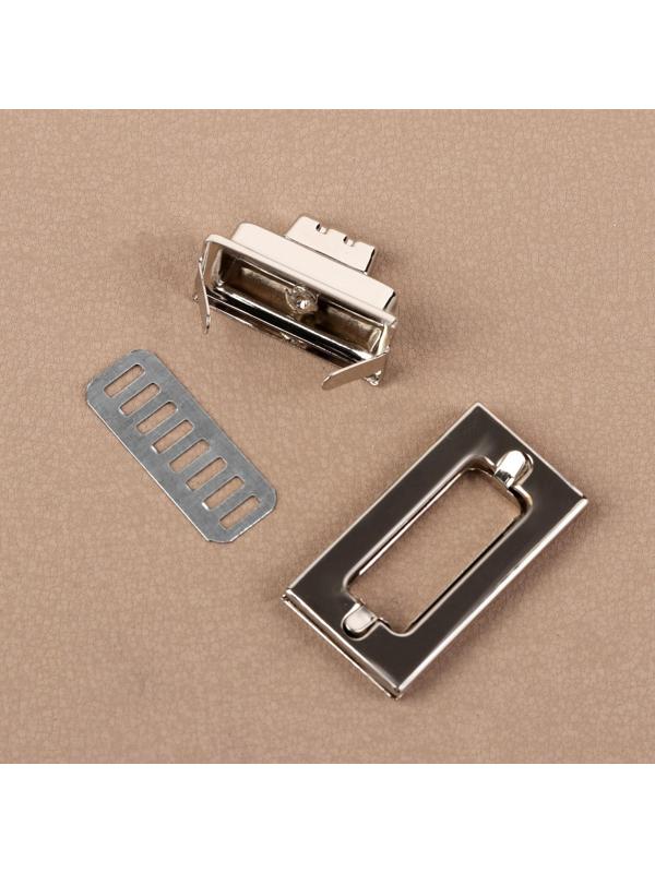 Застёжка для сумки, 4,4 × 2,5 см, цвет серебряный