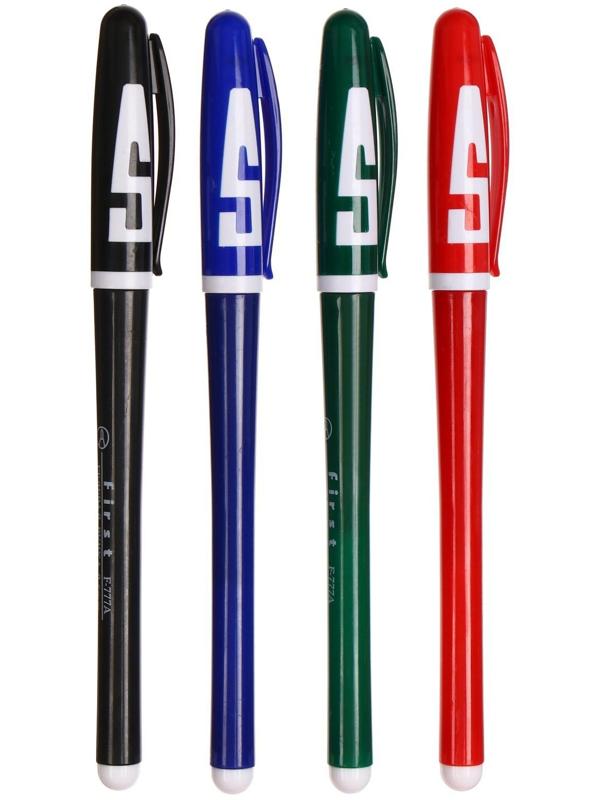 Набор гелевых ручек, 4 цвета, корпус цветной с белыми вставками, в блистере на кнопке