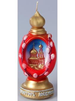 Декоративная свеча «Пасхальное яйцо с храмом»»