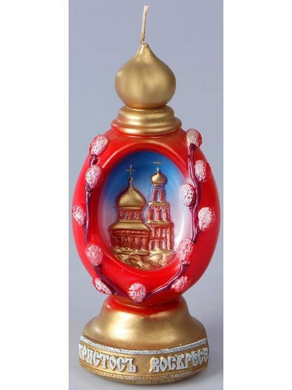 Декоративная свеча «Пасхальное яйцо с храмом»»