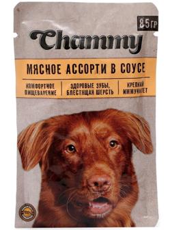 Влажный корм Chammy для собак, мясное ассорти в соусе, 85 г