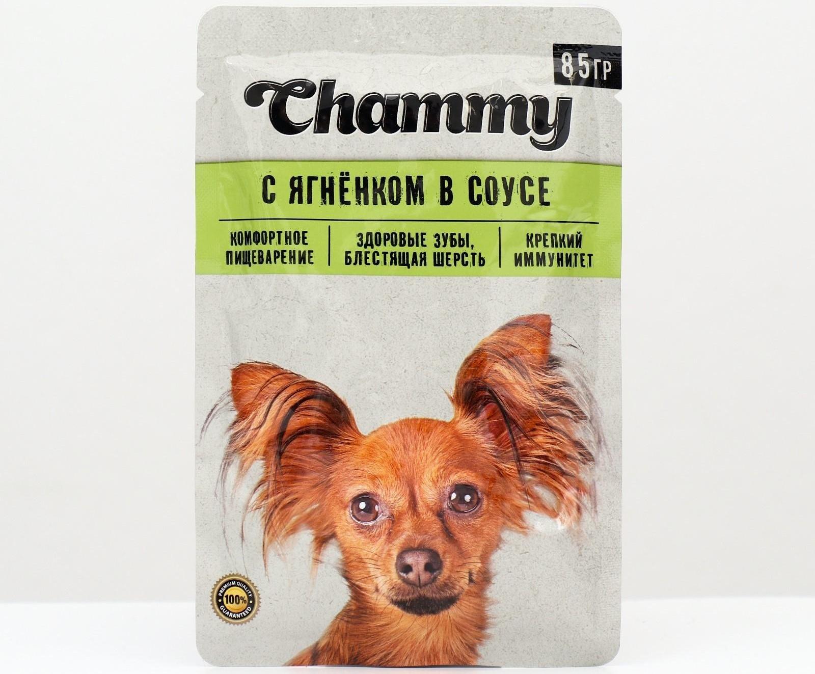 Влажный корм Chammy для собак, ягненок в соусе, 85 г