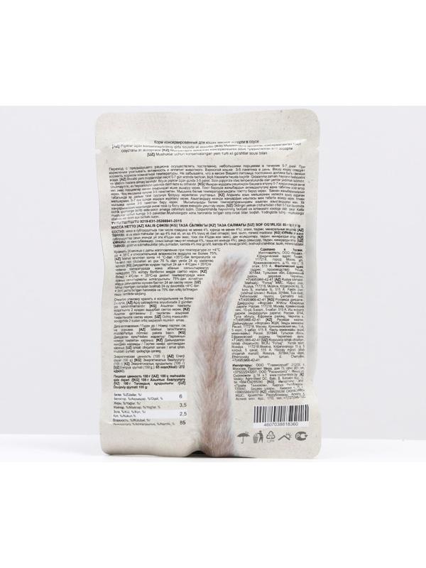 Влажный корм Chammy для кошек, мясное ассорти в соусе, пауч, 85 г