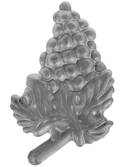 Виноградная гроздь (левая), 135х80х2 мм.
