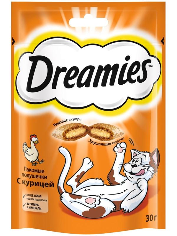 Лакомство Dreamies для кошек, курица, 30 г