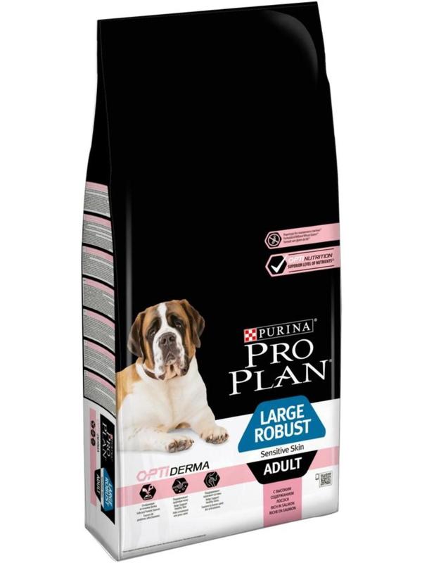 Сухой корм PRO PLAN для собак крупных пород, мощное тело, лосось, 14 кг