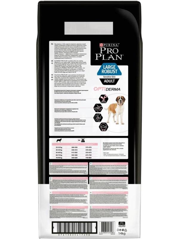 Сухой корм PRO PLAN для собак крупных пород, мощное тело, лосось, 14 кг