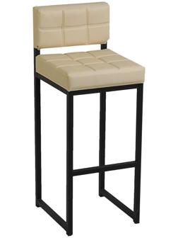 Стул барный ЛОФТ-1 со спинкой, Черный/ Молочная рептилия