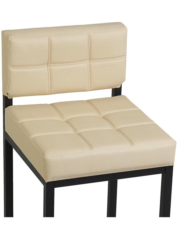 Стул барный ЛОФТ-1 со спинкой, Черный/ Молочная рептилия