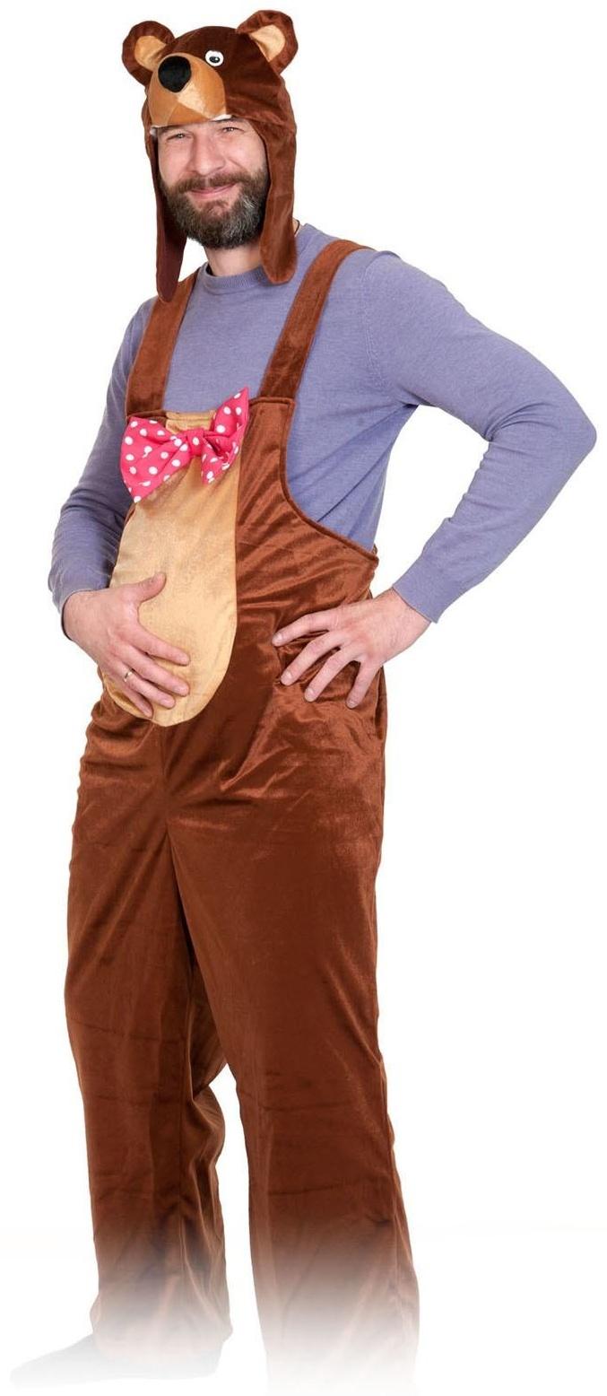 Карнавальный костюм «Медведь бурый», плюш, полукомбинезон, маска-шапочка, р. 52-54, рост 182 см