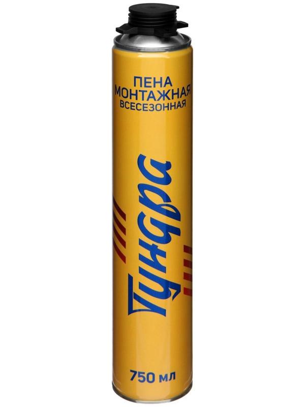 Пена монтажная ТУНДРА, пистолетная, всесезонная, 750 мл