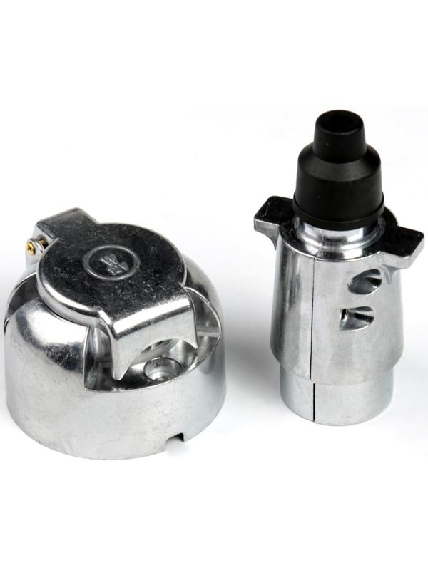 Соединитель для электропроводки прицепа, розетка и вилка, 7 контактов, металл