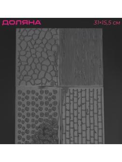 Набор молдов для украшения выпечки Доляна «Кирпичи», 4 шт, 30,5×15,5×0,1 см, цвет прозрачный