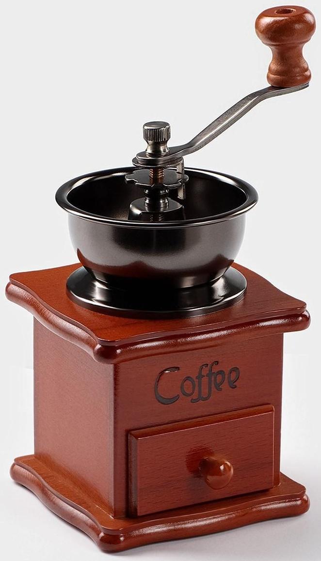 Кофемолка ручная «Тёмное дерево», 9,5×16 см