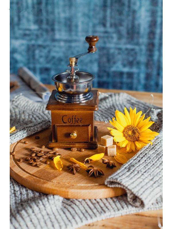 Кофемолка ручная «Тёмное дерево», 9,5×16 см