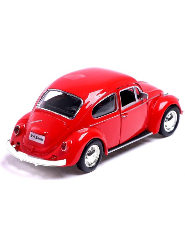 Машина металлическая VOLKSWAGEN BEETLE 1967, 1:32, открываются двери, инерция, цвет красный