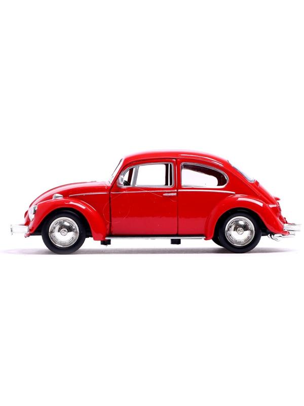 Машина металлическая VOLKSWAGEN BEETLE 1967, 1:32, открываются двери, инерция, цвет красный