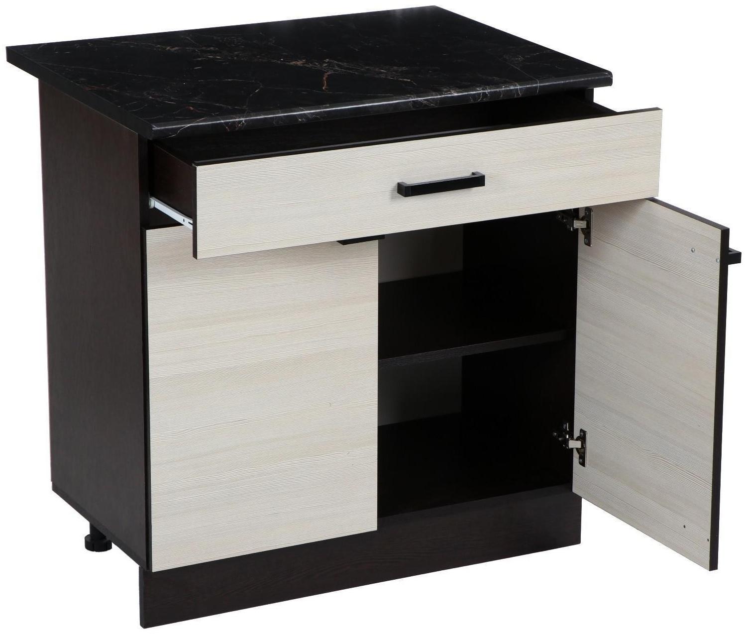 Шкаф напольный Мальва, Н800-1Я, 800х450х840, Венге/Лоредо