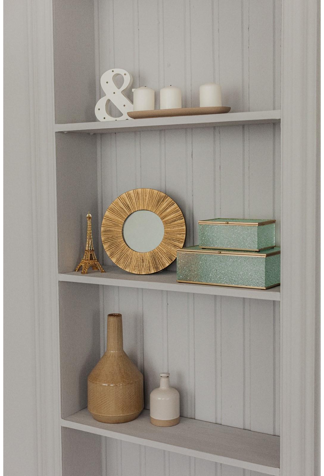 Зеркало настенное «Лучи», d зеркальной поверхности 12 см, цвет «состаренное золото»