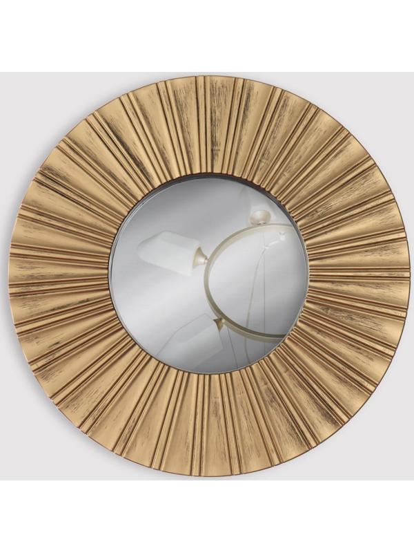 Зеркало настенное «Лучи», d зеркальной поверхности 12 см, цвет «состаренное золото»