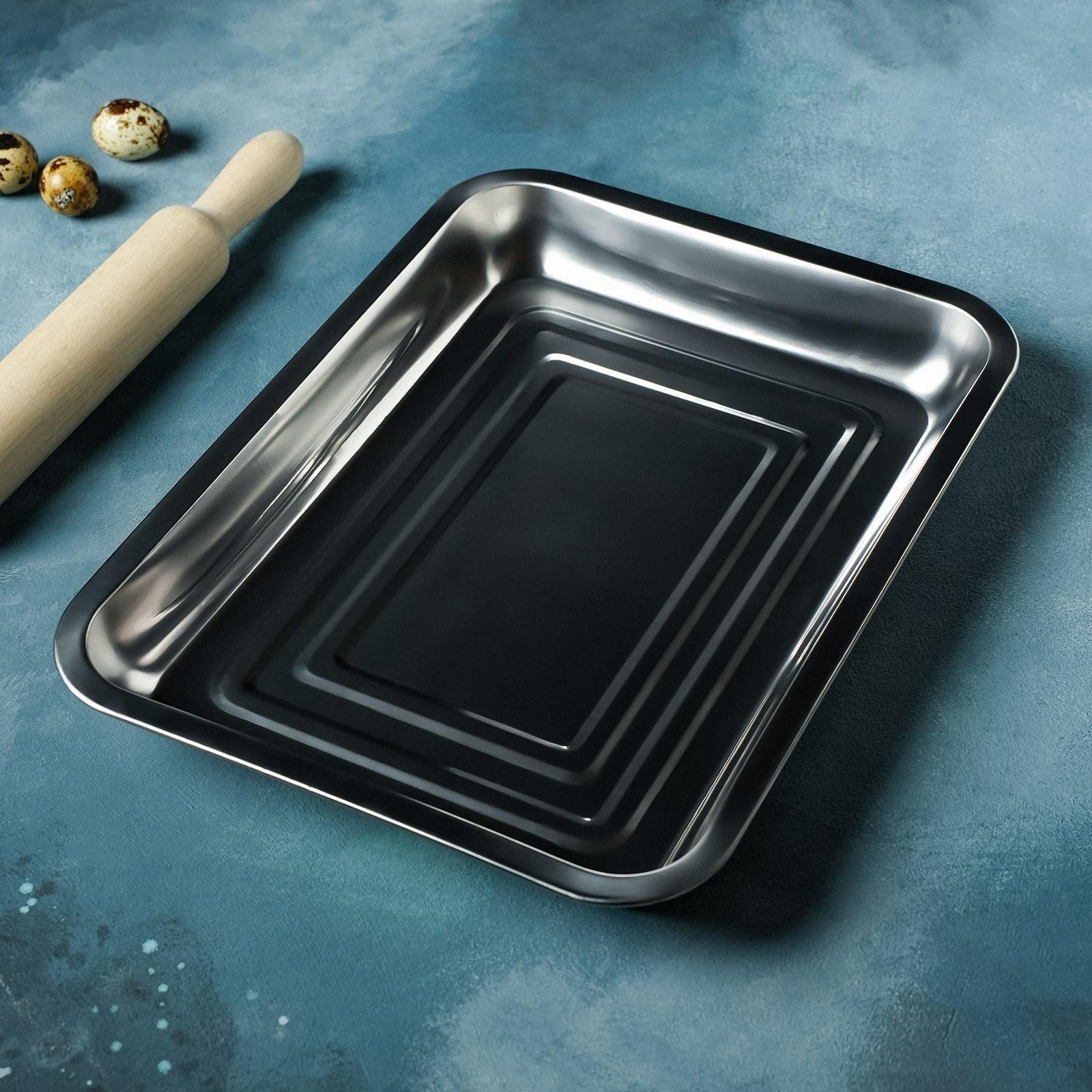 Противень, 31,5×21×3,5 см, цвет хромированный