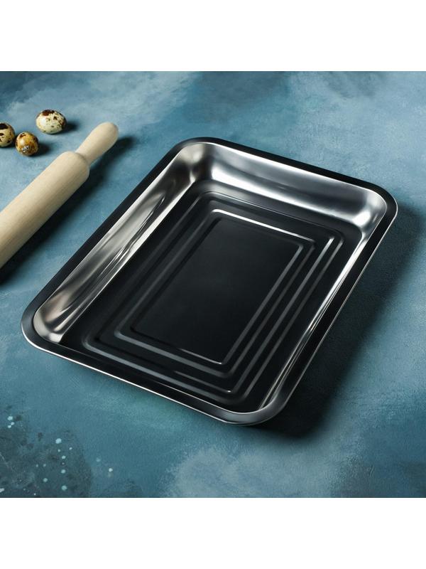 Противень, 31,5×21×3,5 см, цвет хромированный
