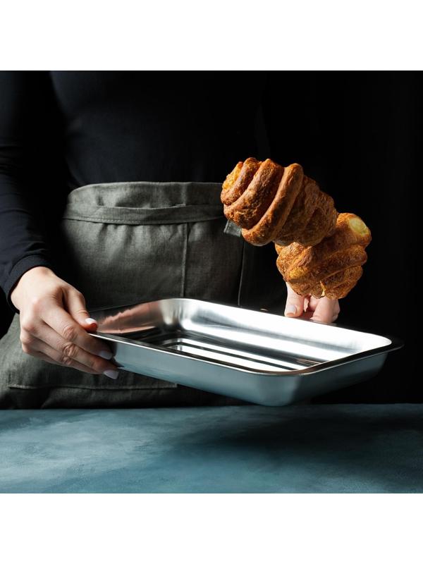 Противень, 31,5×21×3,5 см, цвет хромированный