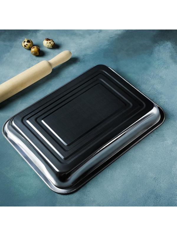 Противень, 31,5×21×3,5 см, цвет хромированный