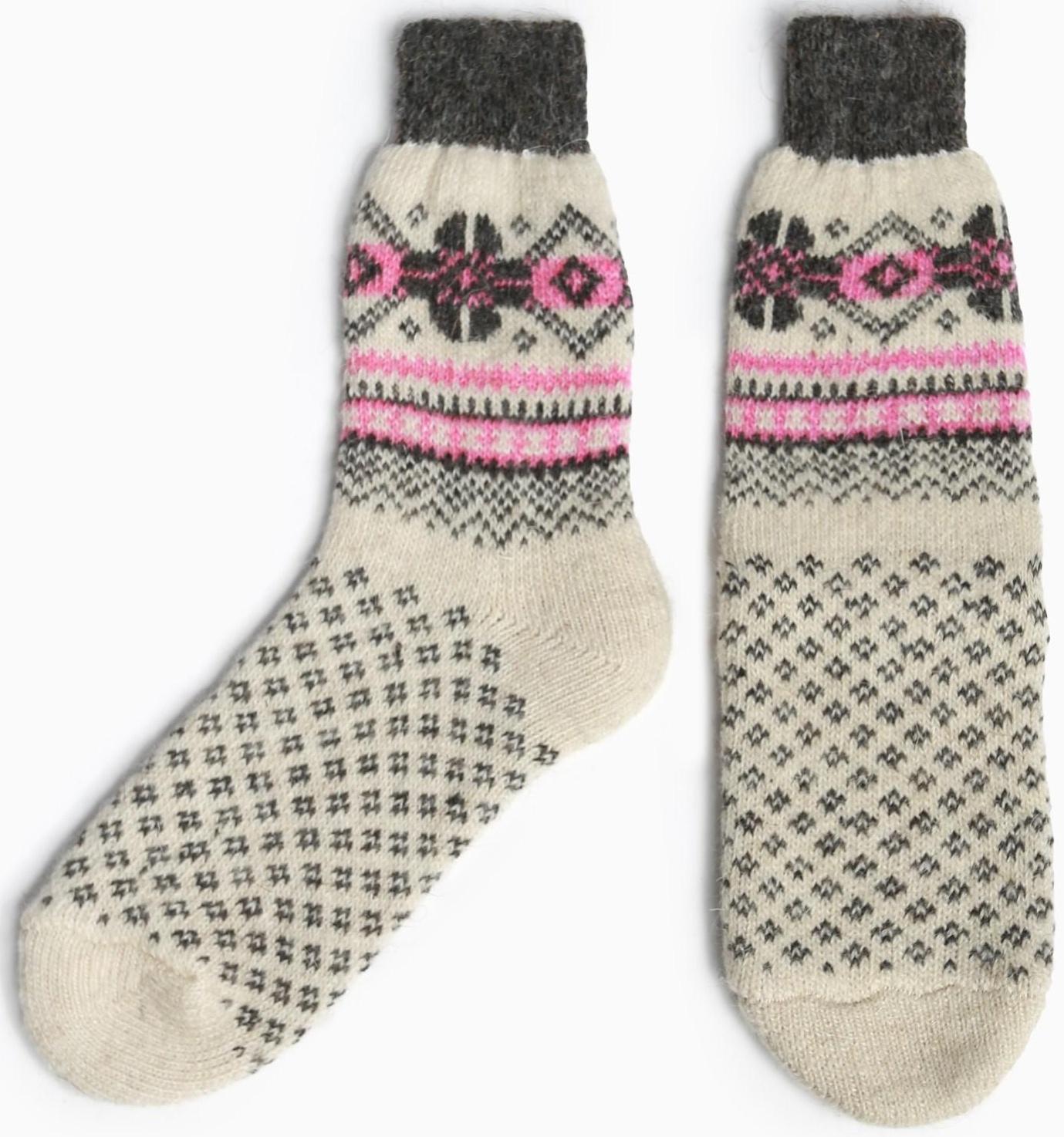 Носки женские шерстяные, цвет белый, размер 25