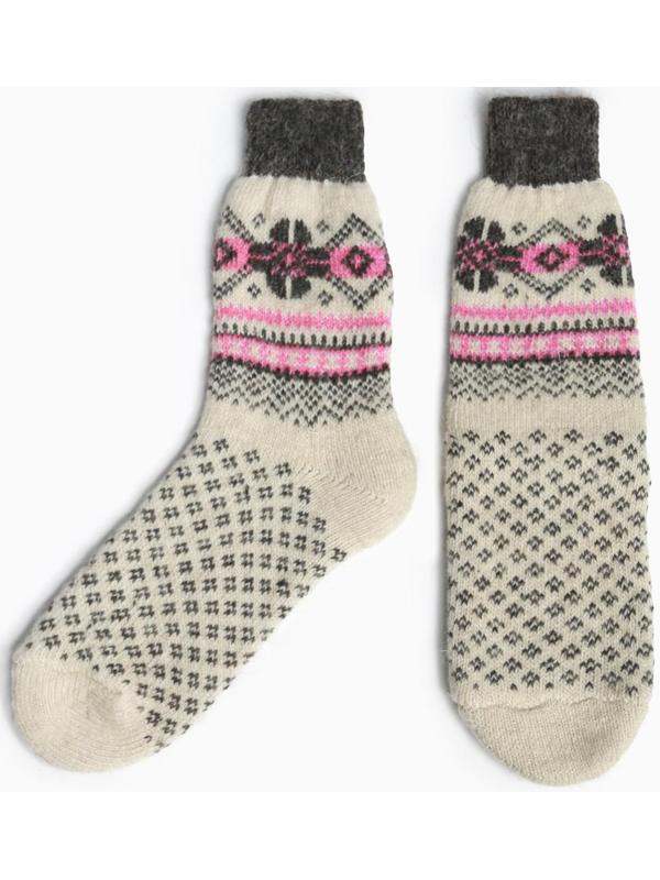 Носки женские шерстяные, цвет белый, размер 25