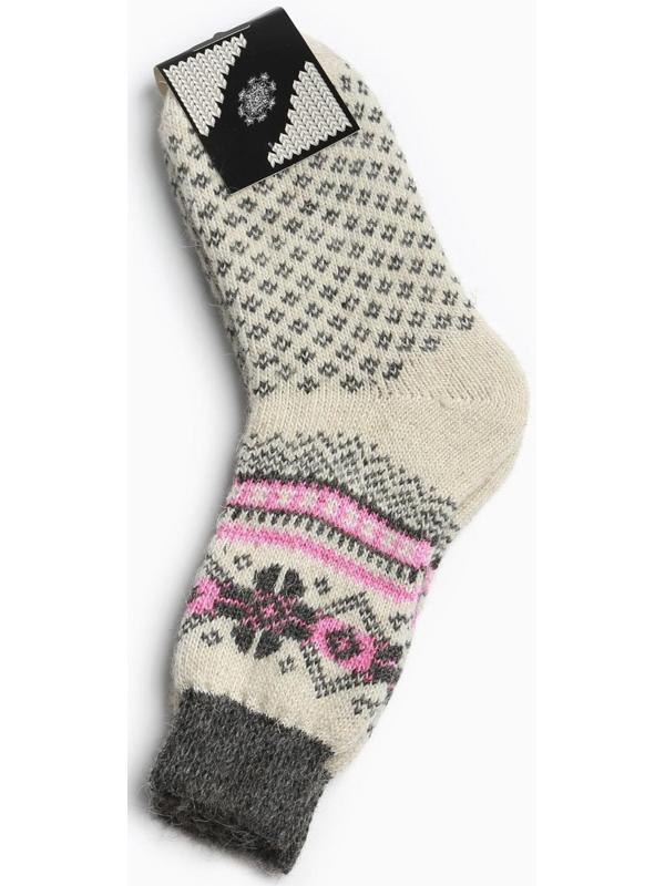 Носки женские шерстяные, цвет белый, размер 25