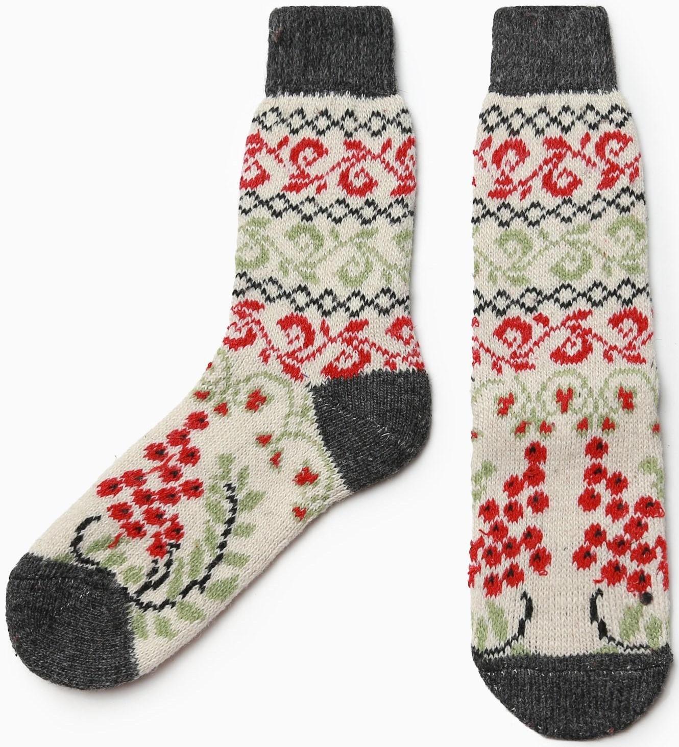 Носки женские шерстяные, цвет белый, размер 25