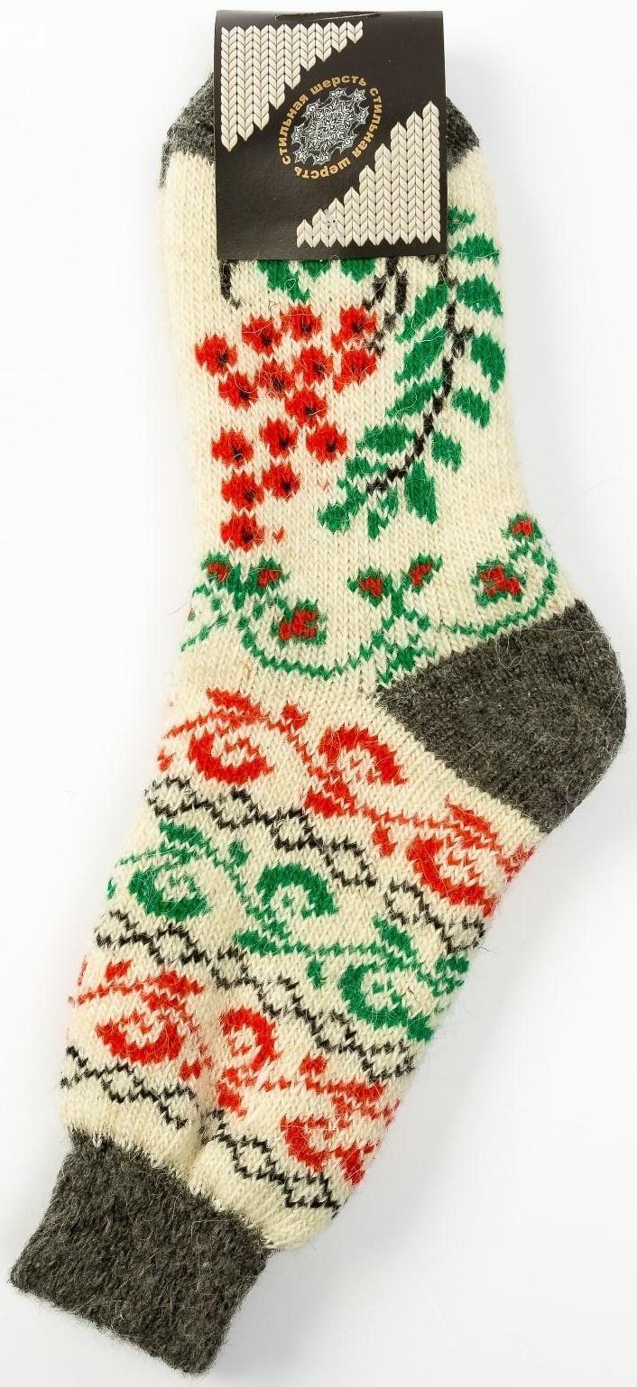 Носки женские шерстяные, цвет белый, размер 25