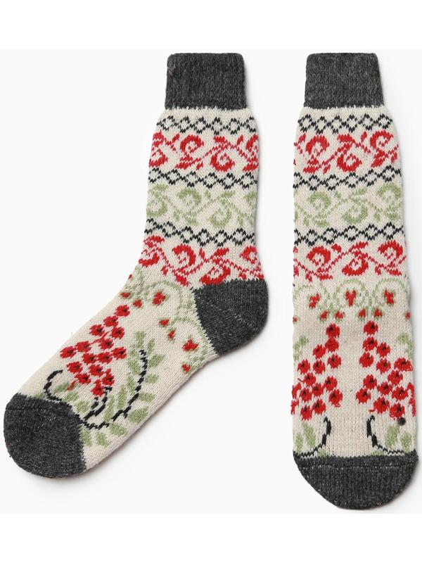 Носки женские шерстяные, цвет белый, размер 25