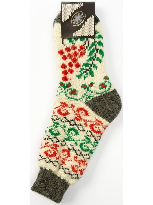 Носки женские шерстяные, цвет белый, размер 25