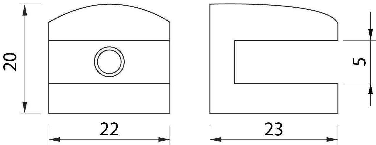 Полкодержатель P110CP, 22х23х20 мм, 4 шт в наборе, цвет хром