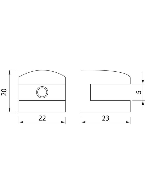 Полкодержатель P110CP, 22х23х20 мм, 4 шт в наборе, цвет хром