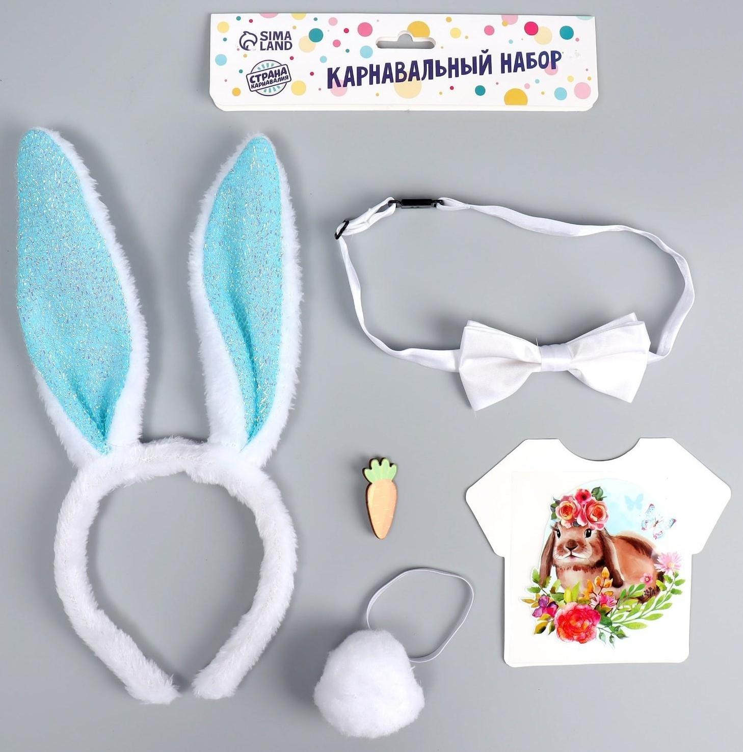 Карнавальный костюм «Милашка» термонаклейка, ободок, бабочка, брошка, хвостик, МИКС