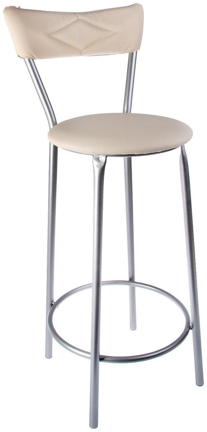 Стул барный с мягкой спинкой, Светло-бежевый