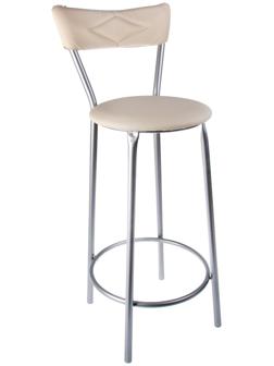 Стул барный с мягкой спинкой, Светло-бежевый