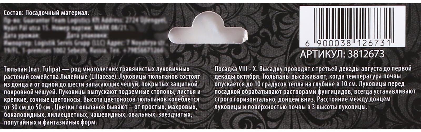 Тюльпан триумф Хелмар, р-р 11/12, 5 шт