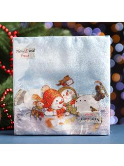 Новогодние салфетки бумажные Fresco 