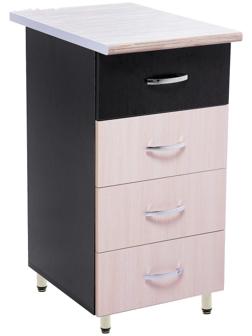 Шкаф напольный 400 Тоника, 4 ящика, 400х850х600, Венге/Дуб молочный