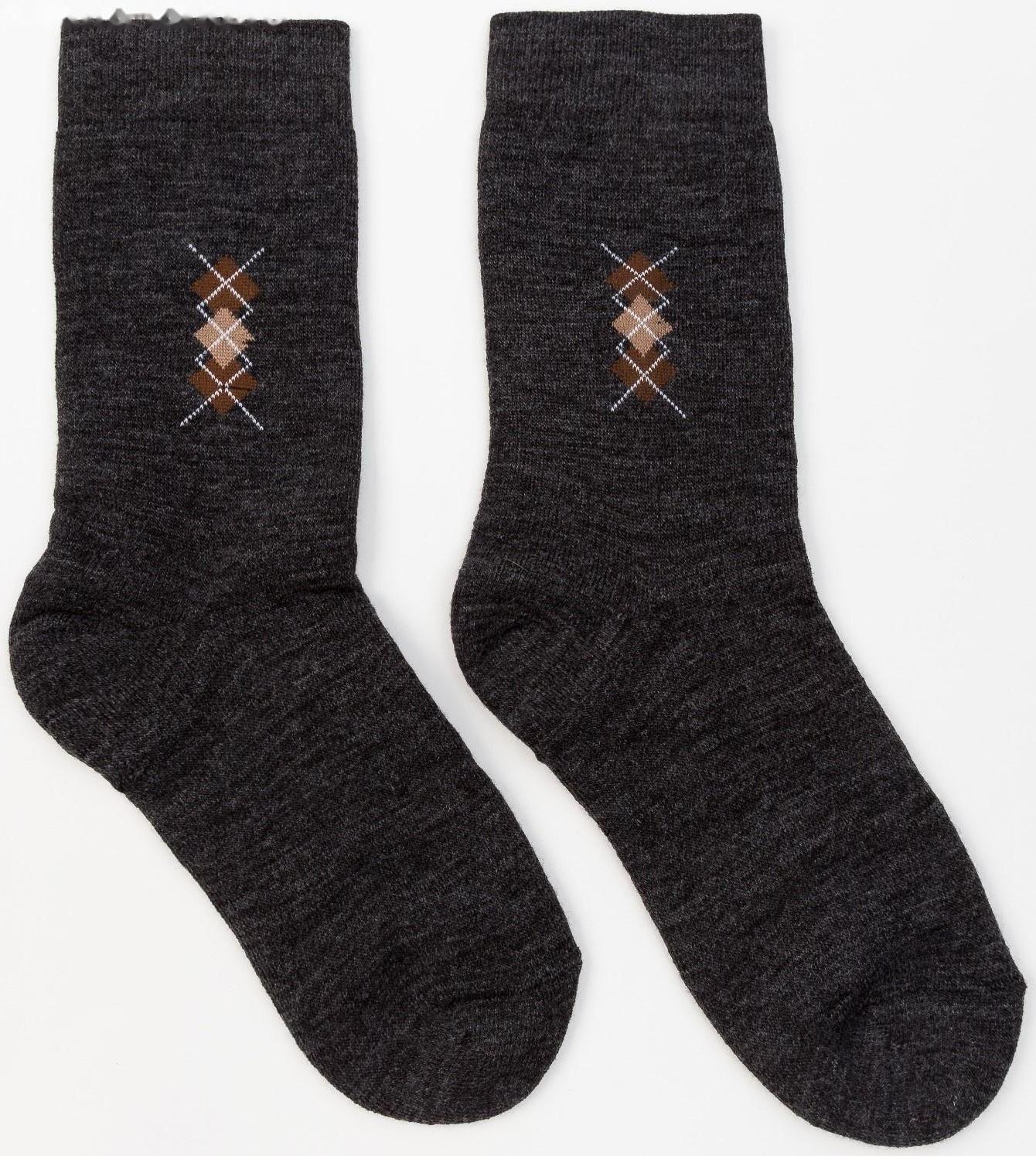 Носки мужские махровые, цвет асфальт, размер 29