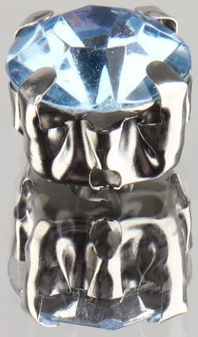 Стразы пришивные «Круг», в оправе, d = 8 мм, 20 шт, цвет голубой