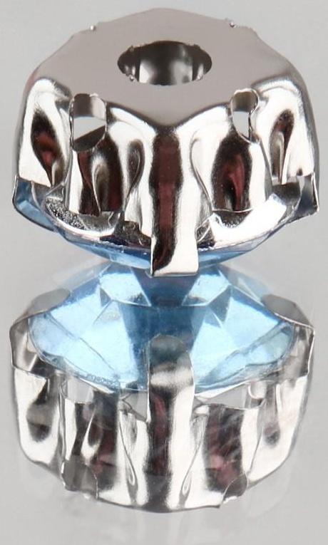 Стразы пришивные «Круг», в оправе, d = 8 мм, 20 шт, цвет голубой